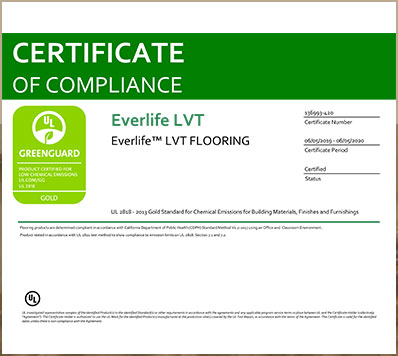 GREENGUARD GOLD CERTIFICATE